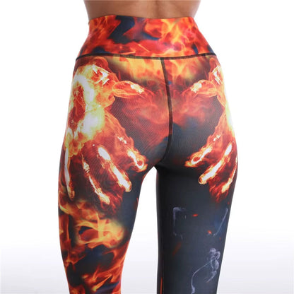 QK Fire Tracksuit Women Sports Tights Woman Suit Workout Seamless Skull Yoga Set Sportswear FITNESS T SHIRT Leggings Push Up