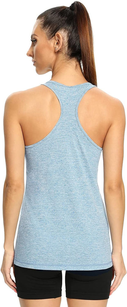 Pack de 4 Camisetas de Ejercicio para Mujeres: Tank Tops Racerback para Running y Gimnasio