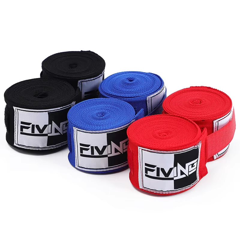 FIVING 1 Pair Cotton Kick Boxing Wraps Bandage Men Sanda Taekwondo Muay Thai Guantes De Boxeo MMA Wrist Straps Equipment