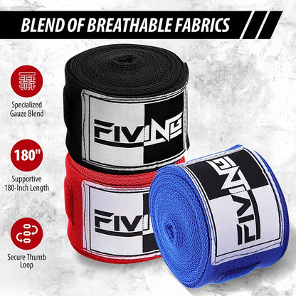 FIVING 1 Pair Cotton Kick Boxing Wraps Bandage Men Sanda Taekwondo Muay Thai Guantes De Boxeo MMA Wrist Straps Equipment