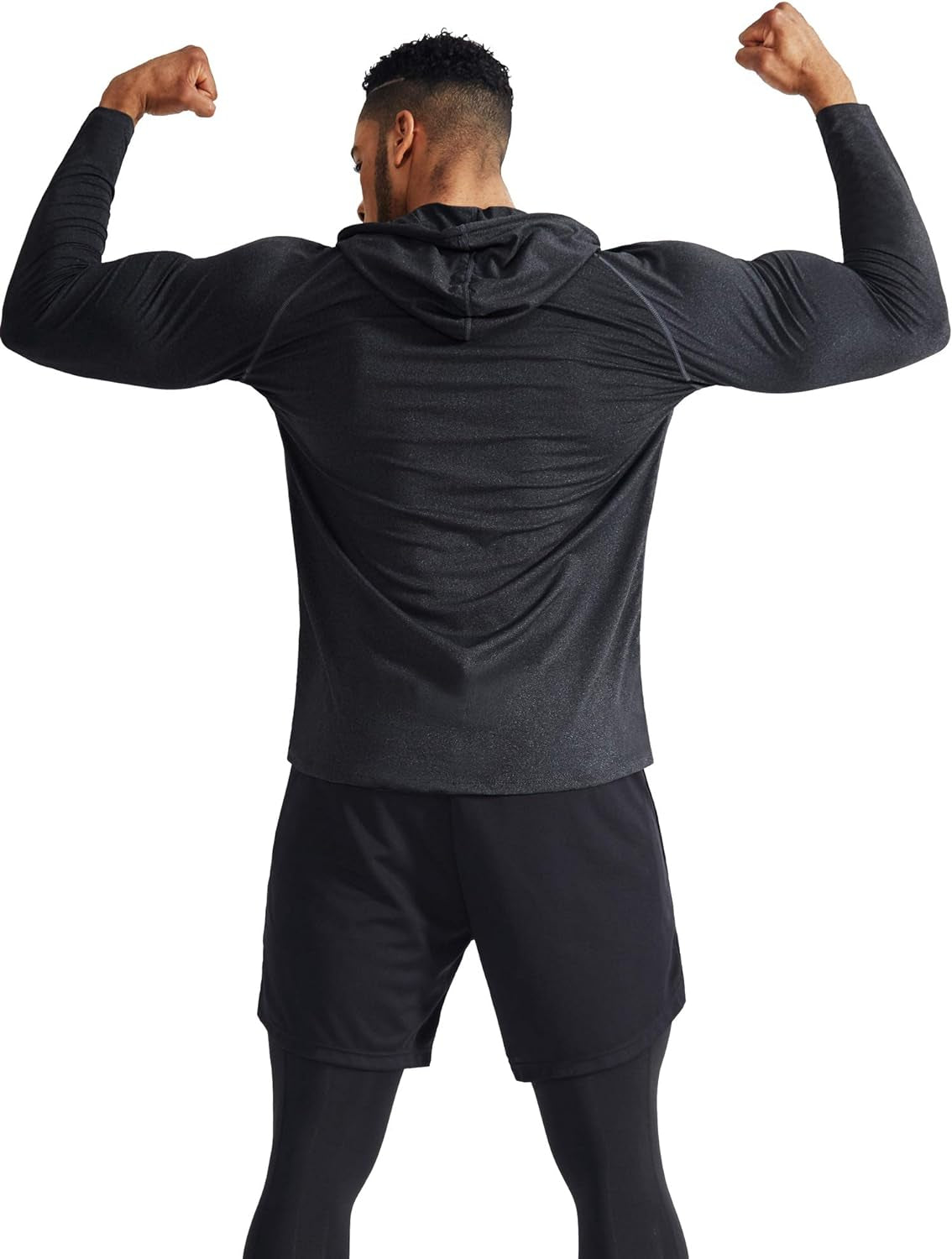 Men'S Dry Fit Athletic Shirt Workout Running Long Sleeve Shirts with Hoods